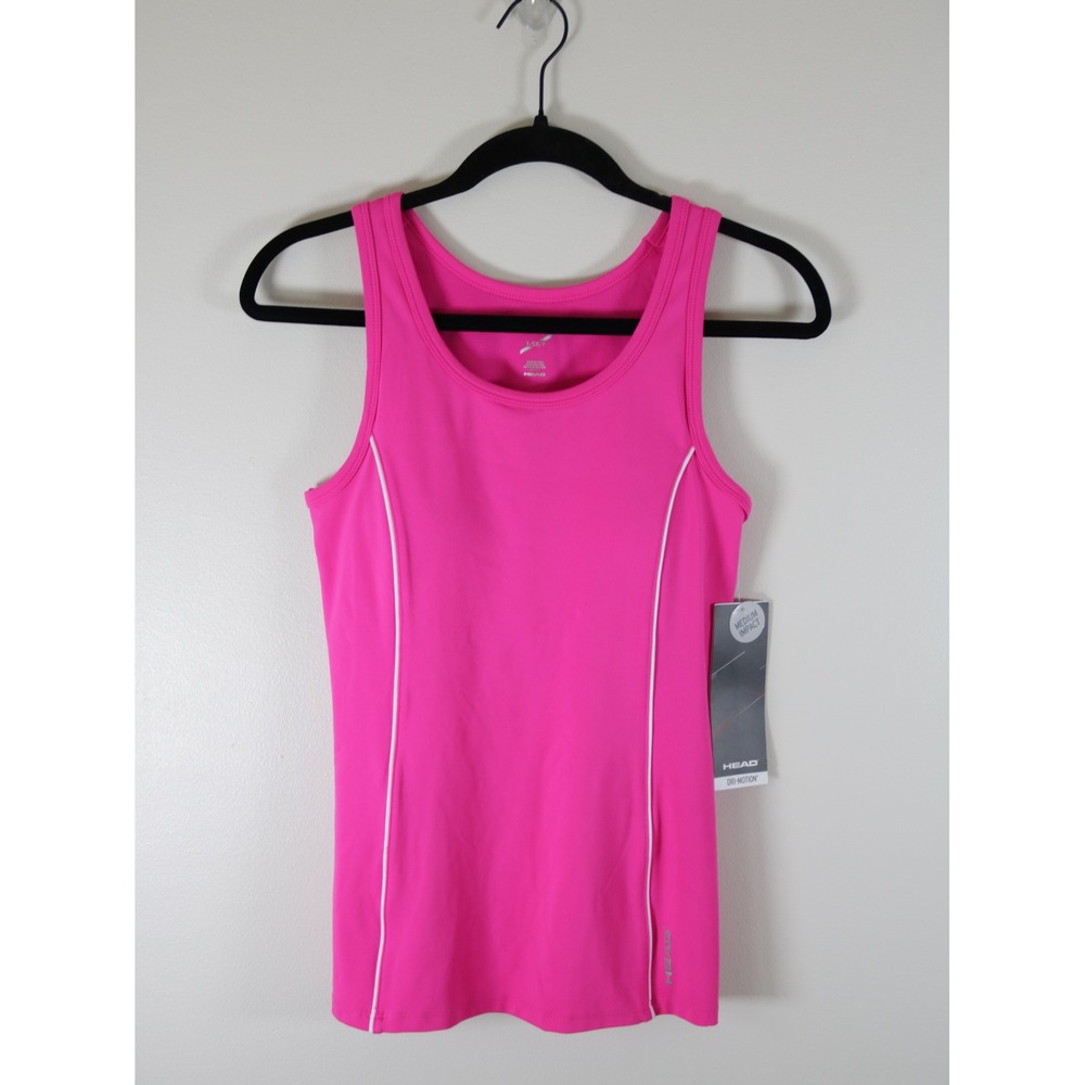 NWT HEAD Dri-Motion Breakpoint Piping Bra Tank Hot Pink Medium Impact Small NWT